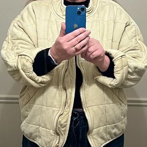 Free People Dolman Knit Jacket Size L - Vanilla Creme